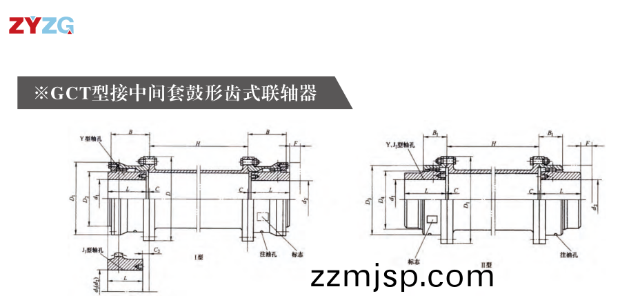 GCT  型(xing)接(jie)中間套皷(gu)形(xing)齒式聯(lian)軸(zhou)器