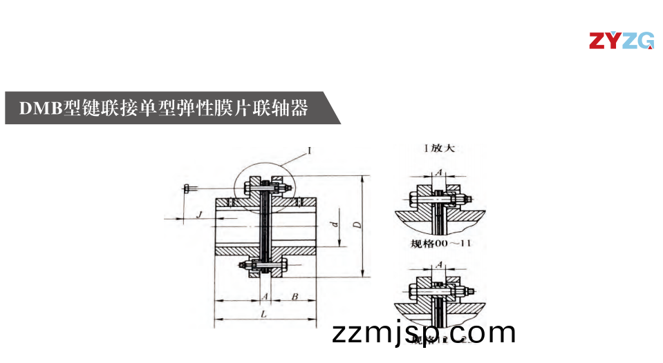 DMB型(xing)鍵連(lian)接單(dan)型彈(dan)性膜片聯軸器 DMB型(xing)鍵連接(jie)單(dan)型(xing)彈性膜片聯(lian)軸器