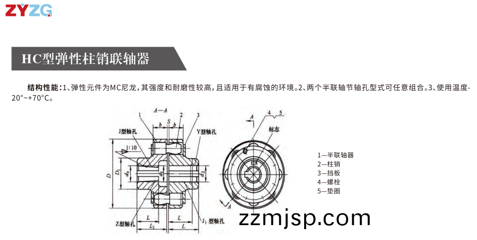HCL型帶(dai)製動輪(lun)彈(dan)性柱銷聯(lian)軸器(qi)